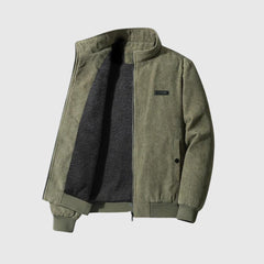 Jonas | Stilvolle Sherpa Cordjacke für Herren in Army Grün