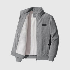 Jonas | Stilvolle Sherpa Cordjacke für Herren in Grau