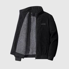 Jonas | Stilvolle Sherpa Cordjacke für Herren in Schwarz