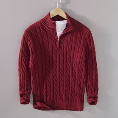 Herren-Pullover mit Rundhalsausschnitt - ACKLEY in Rot