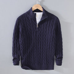 Herren-Pullover mit Rundhalsausschnitt - ACKLEY in Dunkelblau