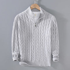 Herren-Pullover mit Rundhalsausschnitt - ACKLEY in Hellgrau