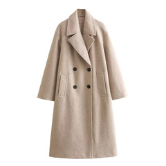 Warmer Wintermantel mit elegantem Design in Helles Khaki
