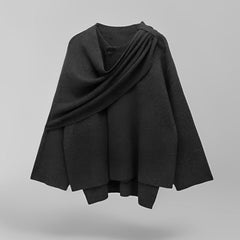 Elif - Viral Cape Mantel in Dunkelgrau