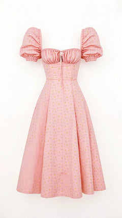 Daniela - Midikleid - Quadratische Halslinie in Rosa