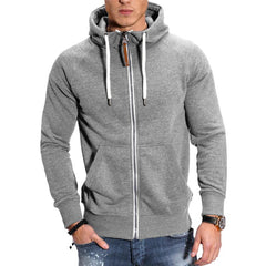 Herrensportjacke mit Kapuze in Hellgrau