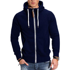 Herrensportjacke mit Kapuze in Marineblau