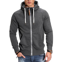 Herrensportjacke mit Kapuze in Dunkelgrau