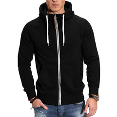 Herrensportjacke mit Kapuze in Schwarz