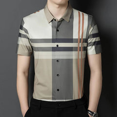 Polohemd Herren Classic Stripe - Yann in Khaki