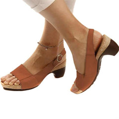 Michelle® | Heel Elegante Sandale mit extrem stabilem Halt trotz Absatz in Braun