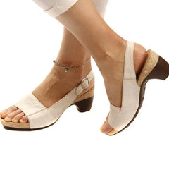 Malu® | Gesunde Schrittsandalen in Weiß-Beige