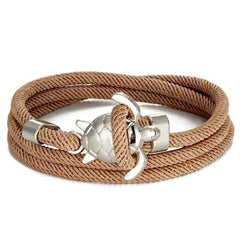 Handgefertigtes Meeresschildkröten-Armband in Khaki