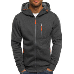 Sportliche Herren Strickjacke Mit Kapuze | Reißverschluss & Taschen in Dunkelgrau