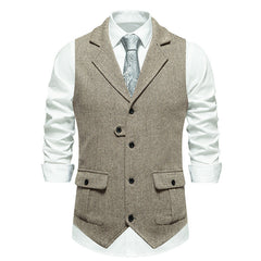 Reinhold | Herren Vintage Weste mit Knöpfen in Beige