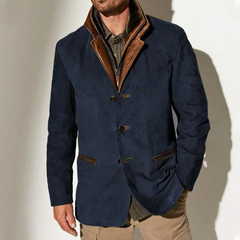 Retro-Winterjacke für Männer - Zyprian in Marineblau