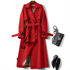 Sarah™ | Stilvoller eleganter Trenchcoat in Rot