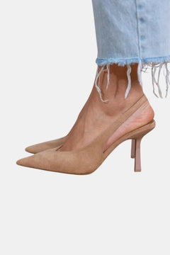 Rosemarie | Damen Slingback Pumps mit spitzer Kappe in Braun