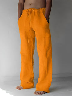 Garth - Leinen-Baggy-Hose für Herren in Gelb