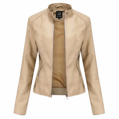 Schicke Lederjacke für Frauen - Berthe in Beige