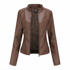 Schicke Lederjacke für Frauen - Berthe in Braun