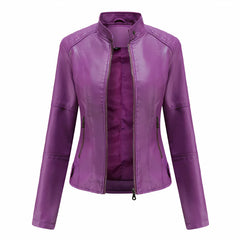 Schicke Lederjacke für Frauen - Berthe in Lavendel