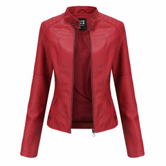 Schicke Lederjacke für Frauen - Berthe in Rot