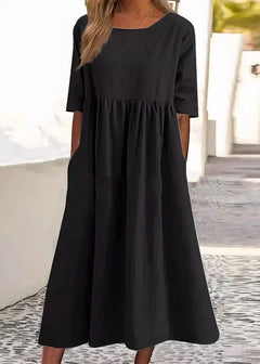 Schickes Sommerkleid für Frauen - Ottilia in Schwarz