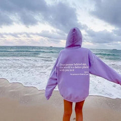 Silke | Damen Grafischer Oversized Hoodie in Lila
