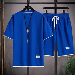 Perfektes Sommer Kurz- & Hemd-Set - Severin in Blau