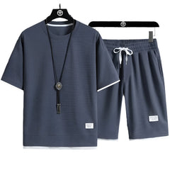 Perfektes Sommer Kurz- & Hemd-Set - Severin in Dunkelgrau