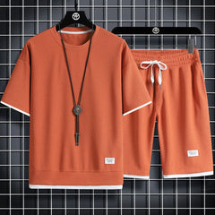 Perfektes Sommer Kurz- & Hemd-Set - Severin in Orange