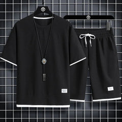 Perfektes Sommer Kurz- & Hemd-Set - Severin in Schwarz