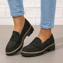 Valeria | Bequeme klobige Slipper für Frauen mit Plattform in Schwarz