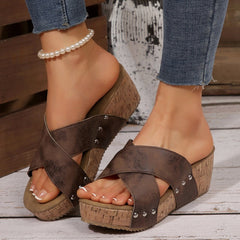 Oakley | Boho Wedge-Sandale für Damen in Braun (Fast ausverkauft)