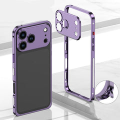 Metallrahmen-iPhone-Hülle mit Wärmeableitung und Seepferdchen-Schnallen-Design in Violett