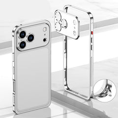 Metallrahmen-iPhone-Hülle mit Wärmeableitung und Seepferdchen-Schnallen-Design in Silber