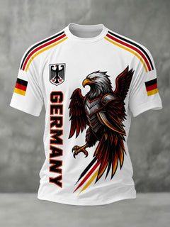 Deutschland-Fußball-T-Shirt mit Aufdruck in Weiß