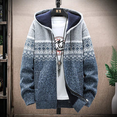 Trendige karierte Winterjacke - Drevon in Hellgrau