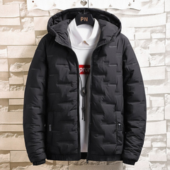 Lässige wattierte Winterjacke für Herren - Reinhold in Schwarz