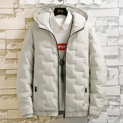 Lässige wattierte Winterjacke für Herren - Reinhold in Weiß