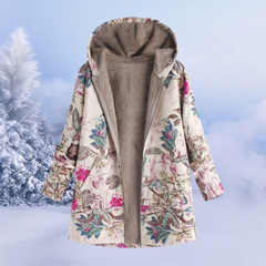 Geblümte Winterjacke mit Kapuze - Leona in Rosarot