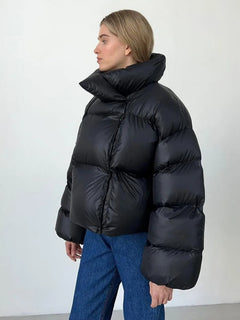 Damenjacke mit Kapuze und Wattierung - Corinna in Schwarz