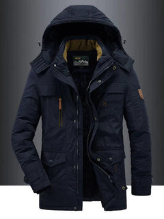 Stylische Winterjacke mit Kapuze für Herren - Clemens in Blau