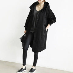 Lässiger wasserdichter Trenchcoat - Constanze in Schwarz