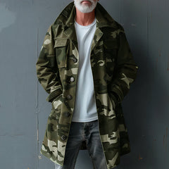 Stilvoller Winter-Trenchcoat für Männer - Thomas in Armeegrün