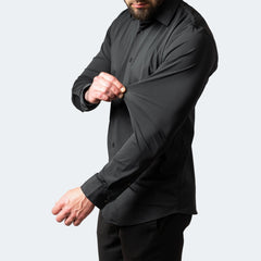 Alexander - Komforthemd - Knitterfrei Stretch in Schwarz