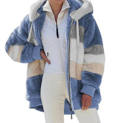 Stylische Damen-Teddy-Jacke - Karin in Blau