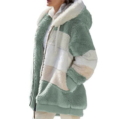 Stylische Damen-Teddy-Jacke - Karin in Grün