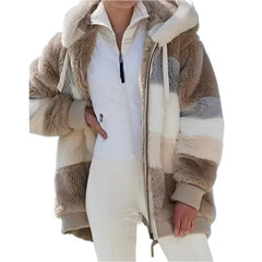 Stylische Damen-Teddy-Jacke - Karin in Khaki